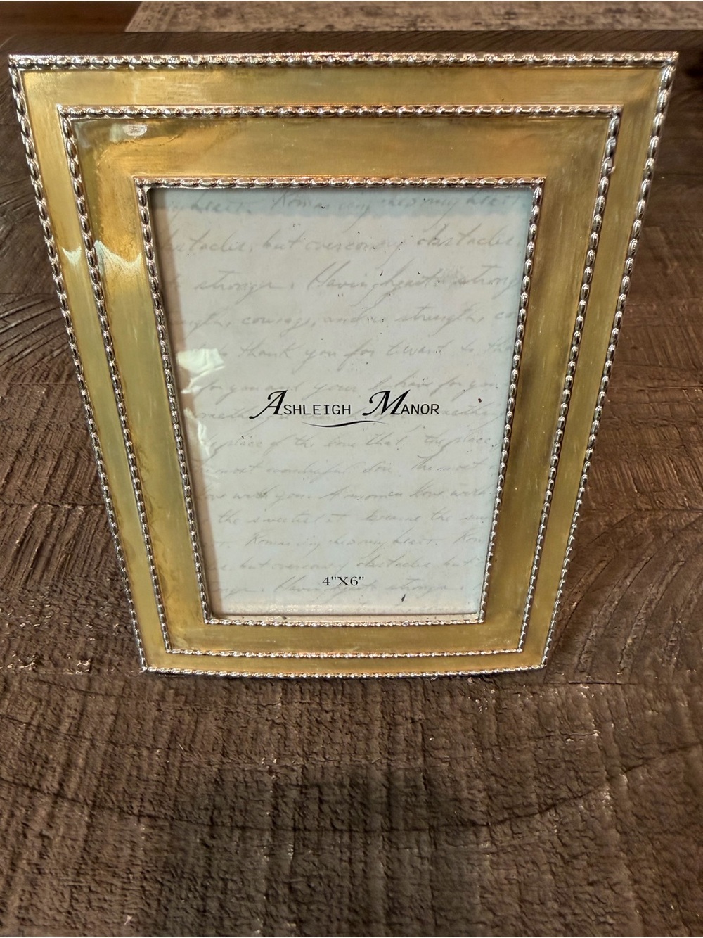 Ashleigh Manor 4x6 Gold Tone Metal Beaded Edge Picture Frame Tabletop